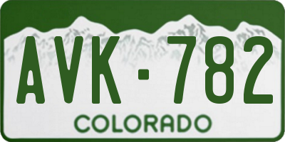 CO license plate AVK782