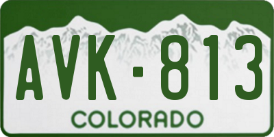 CO license plate AVK813