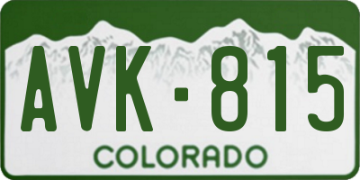 CO license plate AVK815