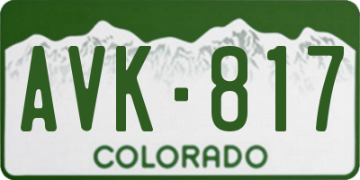 CO license plate AVK817