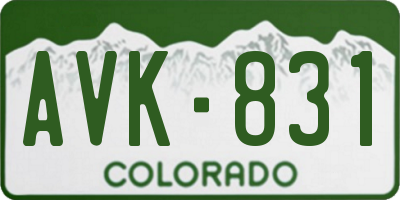 CO license plate AVK831