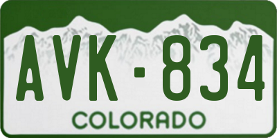 CO license plate AVK834