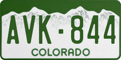 CO license plate AVK844