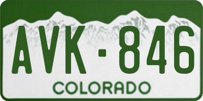 CO license plate AVK846