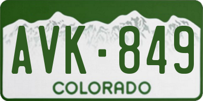 CO license plate AVK849