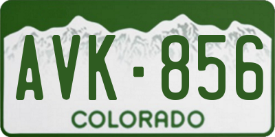 CO license plate AVK856