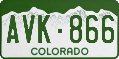 CO license plate AVK866