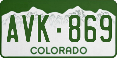 CO license plate AVK869