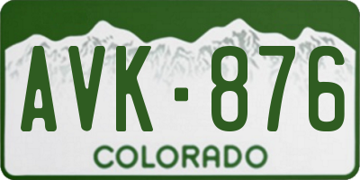 CO license plate AVK876