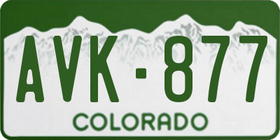 CO license plate AVK877