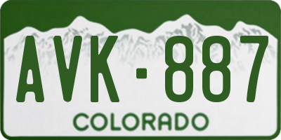 CO license plate AVK887