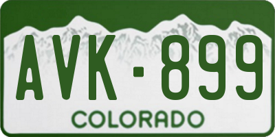 CO license plate AVK899