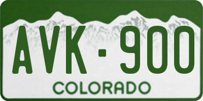 CO license plate AVK900