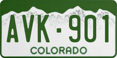 CO license plate AVK901