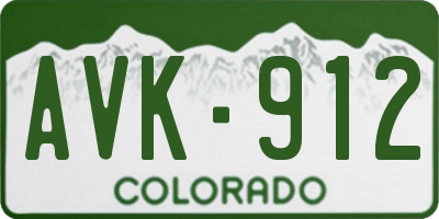 CO license plate AVK912