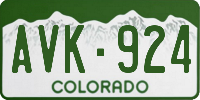 CO license plate AVK924