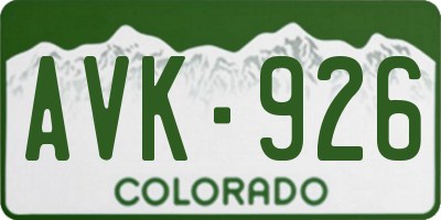 CO license plate AVK926