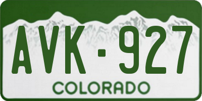 CO license plate AVK927