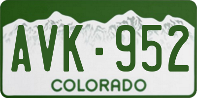 CO license plate AVK952