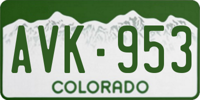 CO license plate AVK953