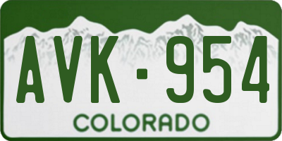CO license plate AVK954