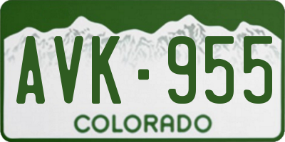 CO license plate AVK955