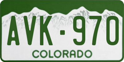 CO license plate AVK970