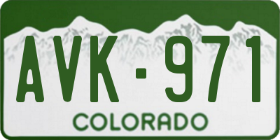CO license plate AVK971