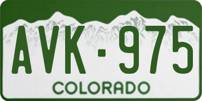 CO license plate AVK975