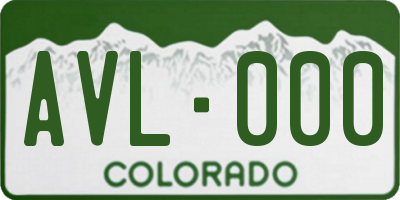 CO license plate AVL000