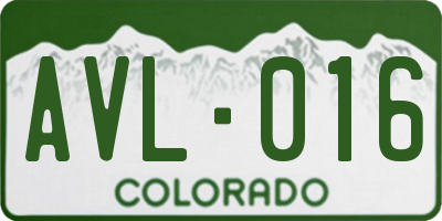 CO license plate AVL016