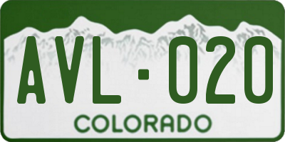 CO license plate AVL020