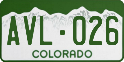 CO license plate AVL026