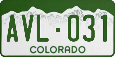 CO license plate AVL031