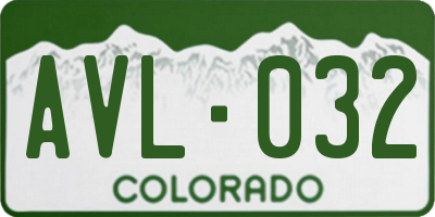 CO license plate AVL032