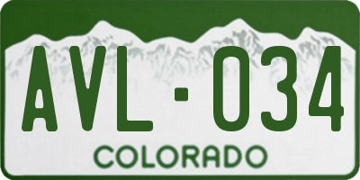 CO license plate AVL034