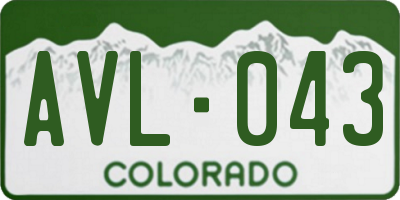 CO license plate AVL043
