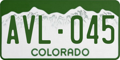 CO license plate AVL045