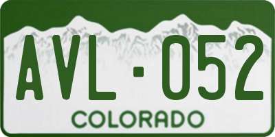 CO license plate AVL052