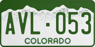 CO license plate AVL053