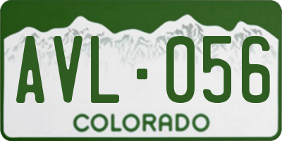 CO license plate AVL056