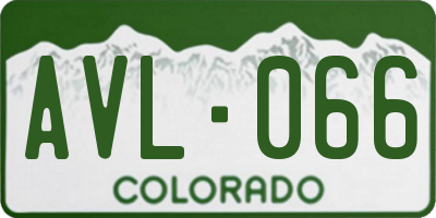 CO license plate AVL066