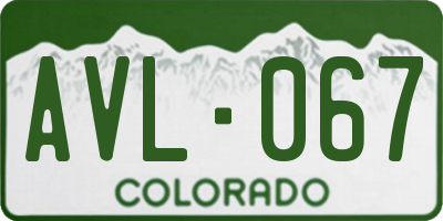 CO license plate AVL067