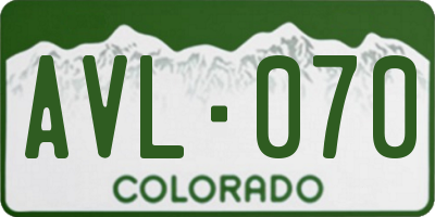 CO license plate AVL070