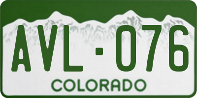 CO license plate AVL076