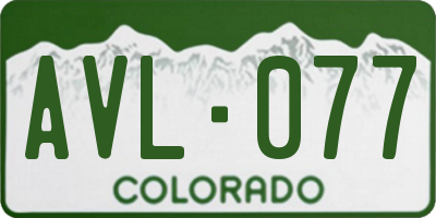 CO license plate AVL077