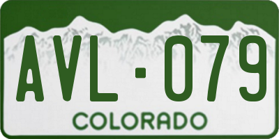 CO license plate AVL079