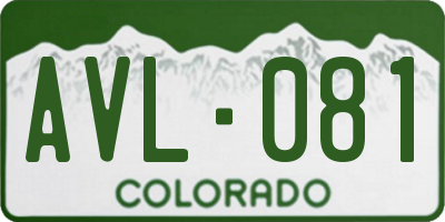 CO license plate AVL081