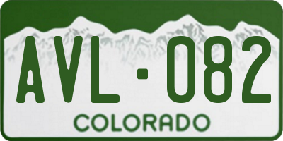 CO license plate AVL082