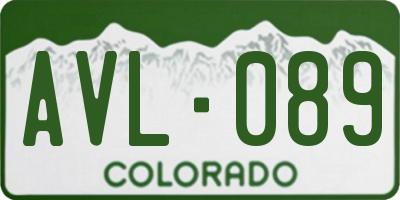 CO license plate AVL089
